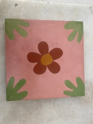 9 Baldosas Hidráulicas Flor Rosa