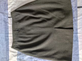 Traje chaqueta, falda verde y también pantalón.