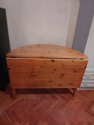 Mesa de madera maciza ala abatible. NO ENVIO