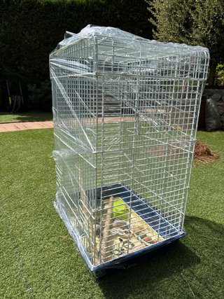 Jaula Loro/Ninfa/Agaporni Blanca y Azul