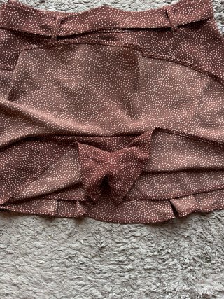 Falda pantalón marrón con lunares XL