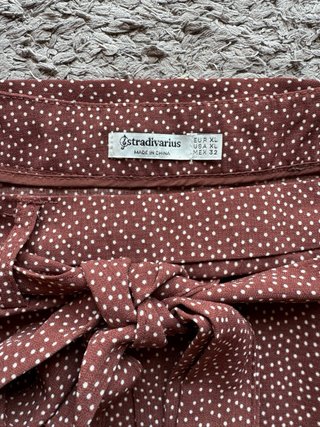Falda pantalón marrón con lunares XL