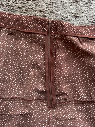 Falda pantalón marrón con lunares XL