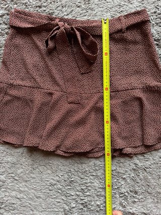 Falda pantalón marrón con lunares XL