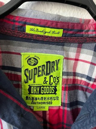 Camisa de cuadros Superdry azul y roja