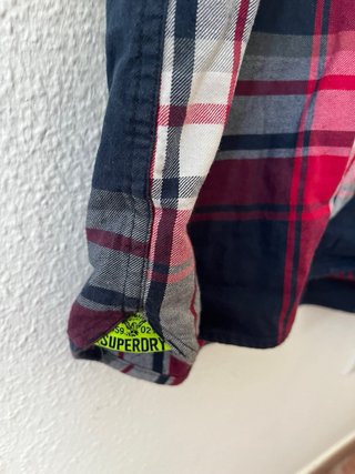 Camisa de cuadros Superdry azul y roja