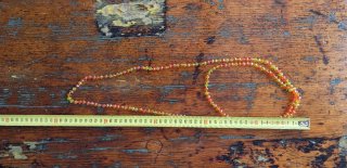 Collana lunga perline arancioni e gialle