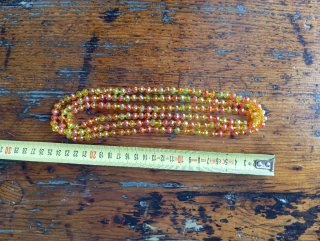 Collana lunga perline arancioni e gialle