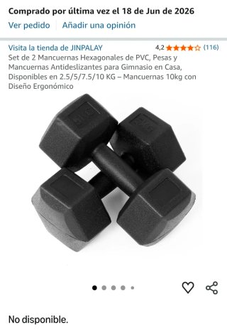 2 Mancuernas 3KG Hexagonales Negras