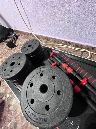 Pesas gimnasio 2.5kg y barras