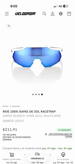 Gafas deportivas 100% Movistar