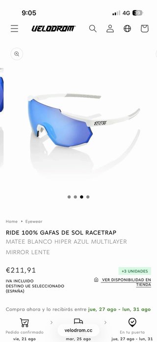 Gafas deportivas 100% Movistar