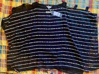 Blusón poncho negro con lentejuelas Chema Blanco
