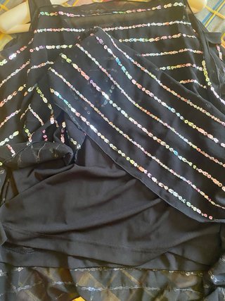 Blusón poncho negro con lentejuelas Chema Blanco