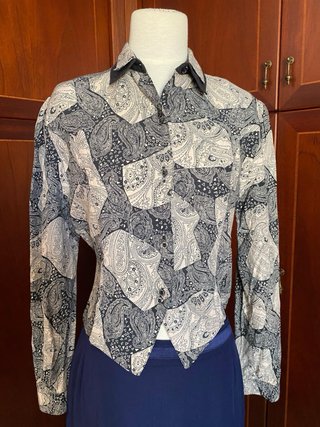 Blusa vintage estampado paisley Talla M
