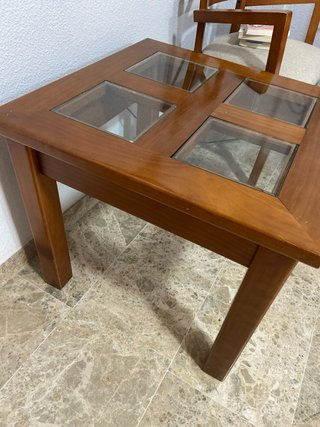 Mesa de centro madera y cristal