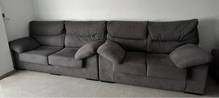 Set di divani 3+2 posti grigi
