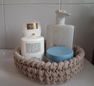 Cestino in fettuccia di cotone
