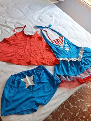 Disfraz Capitán y Capitana América Talla M y XL