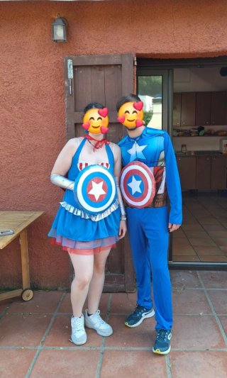 Disfraz Capitán y Capitana América Talla M y XL
