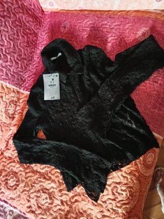Camisa encaje negra talla M