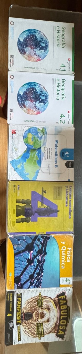 Lote Libros 4º ESO Geografía, Matemáticas, Física