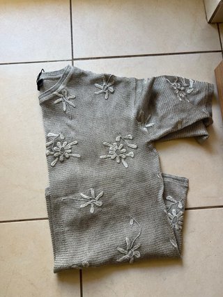 Camiseta S/M Hilo Metalizado Flores