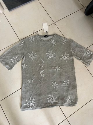 Camiseta S/M Hilo Metalizado Flores