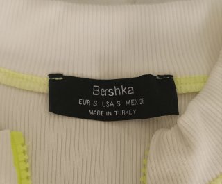 Top deportivo canalé Bershka cremallera neón S