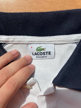 Polo Lacoste Blanco y Azul