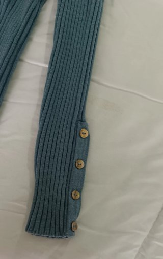 Jersey cuello alto fino azul talla única