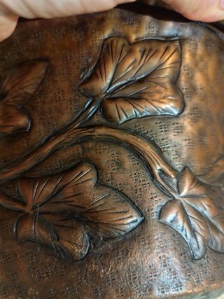 Paiolo in rame decorato