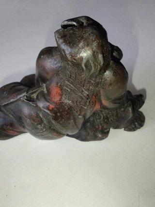Figura Ainu y Oso Era Meiji