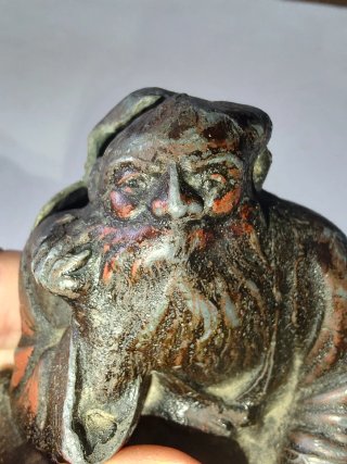 Figura Ainu y Oso Era Meiji