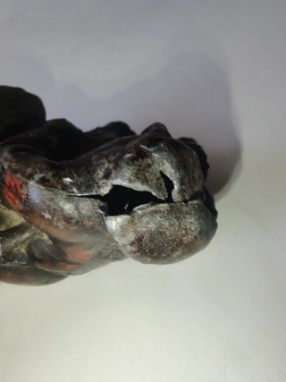 Figura Ainu y Oso Era Meiji