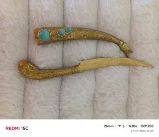 Daga Turca Latón con Piedras Turquesa