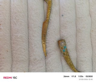Daga Turca Latón con Piedras Turquesa