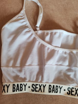Sujetador deportivo blanco con banda Sexy Baby