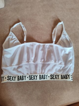 Sujetador deportivo blanco con banda Sexy Baby