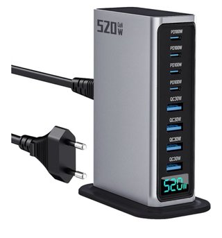 Cargador Rápido GaN 8 Puertos 520W