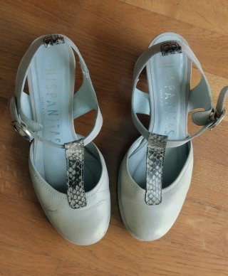 Sandalias Beige Talla 38 Tacón 6.5