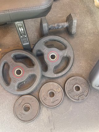 Banco Gimnasio Completo + Barras y Pesas
