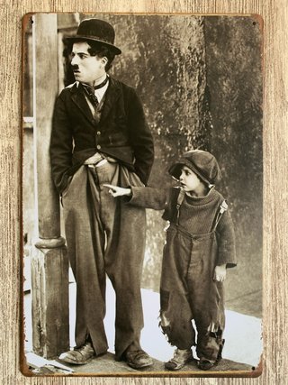 (369) Cartel Metálico Charlie Chaplin