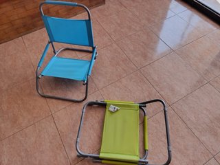 Set di 2 sedie da spiaggia nuove, mai utilizzate.