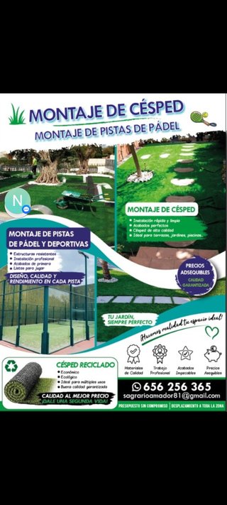 Montaje Césped Artificial y Pistas Padel