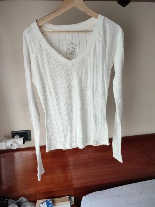 Camiseta Superdry manga larga blanca