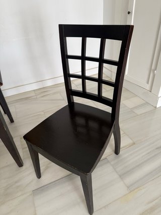 Mesa Comedor Cristal + 4 Sillas Oscuras