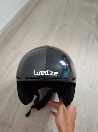 Casco de esquí infantil con funda de diseño de cat