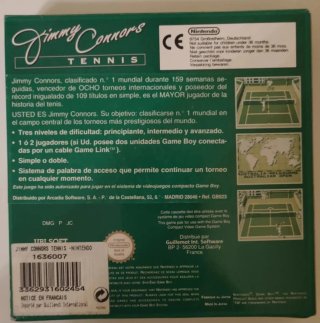 Jimmy Connors Tennis Game Boy Nintendo