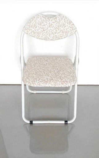3 Sillas Plegables Tela Beige y Blanca
